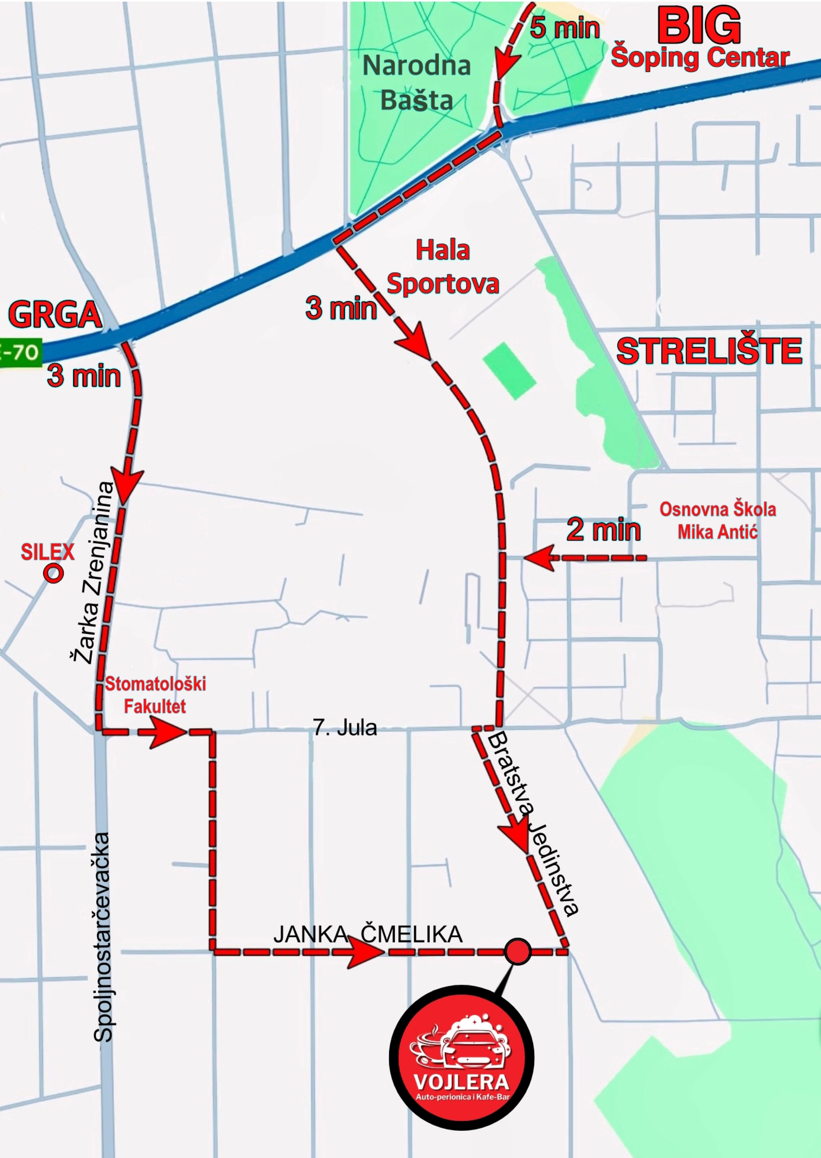 auto perionica pancevo lokacija i mapa
